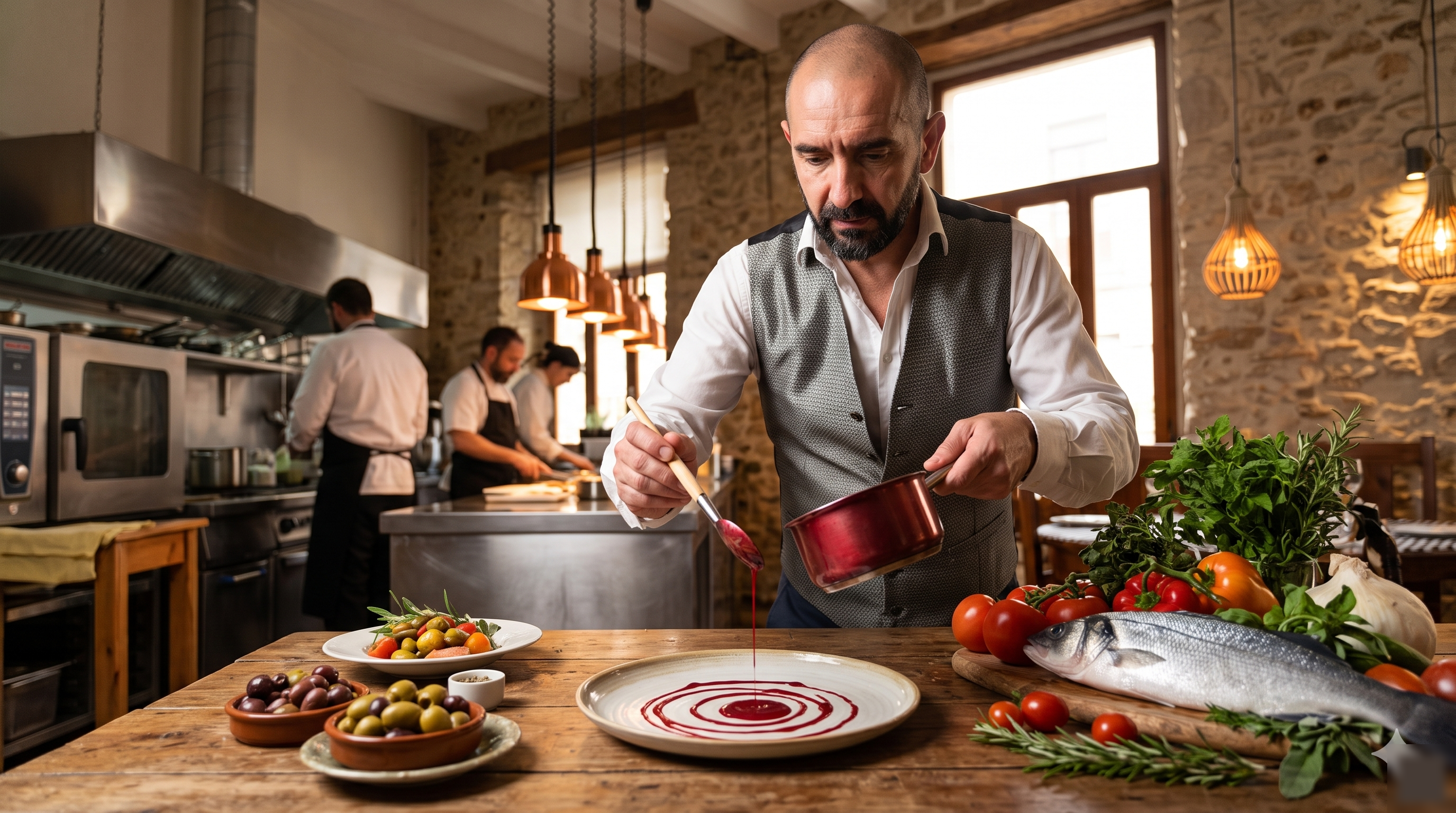 Paco Martínez Moltó cocinando en La Fustería